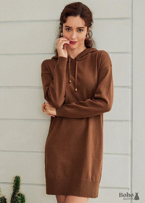Boho Hooded Mini Dress Tina